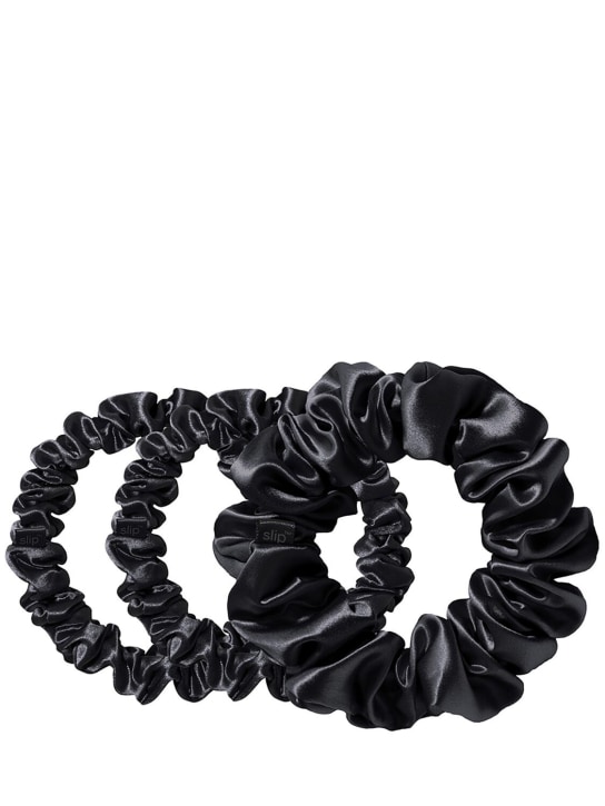 Slip: Set of 3 silk scrunchies - Nero - beauty-women_0 | Luisa Via Roma
