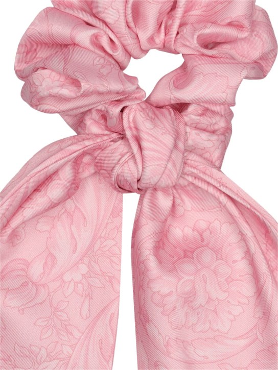Versace: Barocco cotton twill scrunchie - Pink - kids-girls_1 | Luisa Via Roma