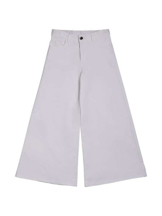 Marni Junior: Pantalones de algodón stretch - Blanco - kids-girls_0 | Luisa Via Roma