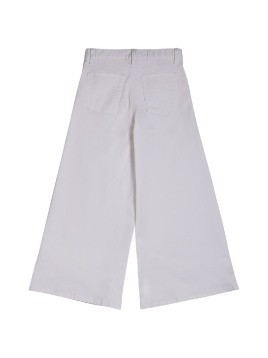 Marni Junior: Pantalon ample en coton mélangé stretch - Blanc - kids-girls_1 | Luisa Via Roma