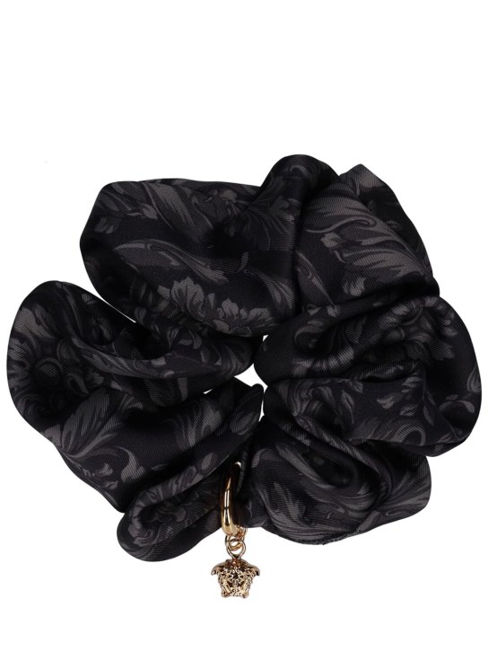 Versace: Jacquard scrunchie - Black - women_0 | Luisa Via Roma