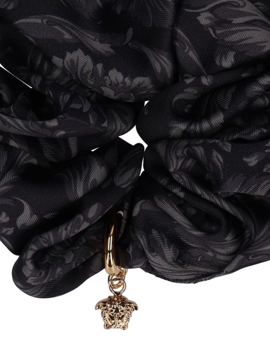 Versace: Jacquard scrunchie - Black - women_1 | Luisa Via Roma