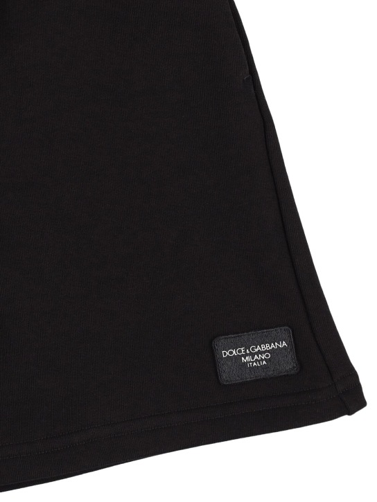 Dolce&Gabbana: Logo cotton jersey shorts - Black - kids-boys_1 | Luisa Via Roma