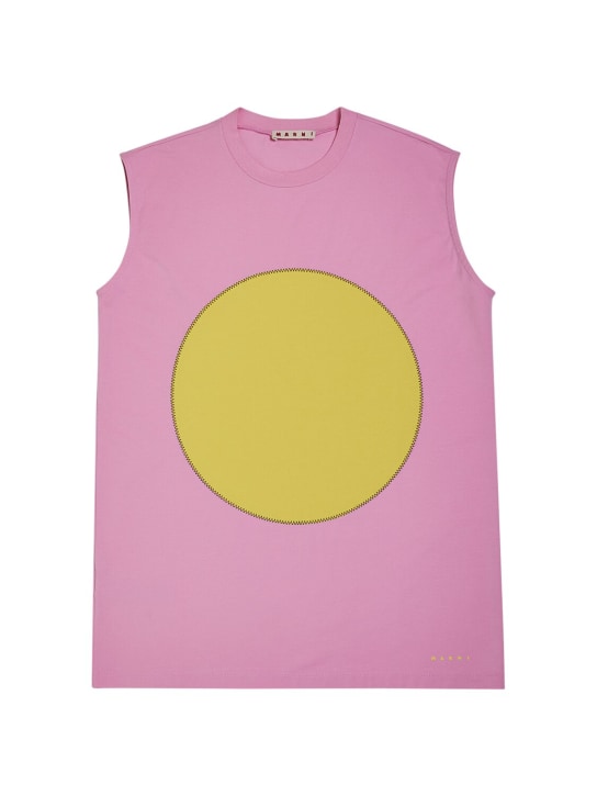 Marni Junior: Embroidered cotton jersey shirt dress - Pink - kids-girls_0 | Luisa Via Roma