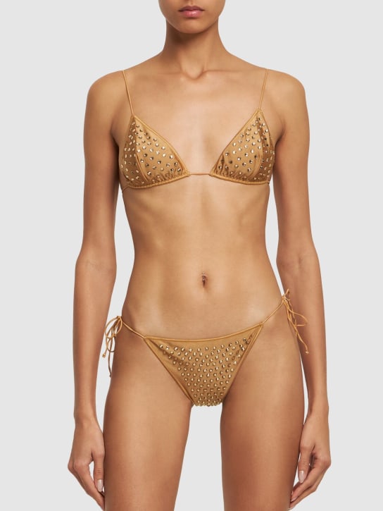 Oséree Swimwear: Bikini a triangolo Gem - Beige - women_1 | Luisa Via Roma