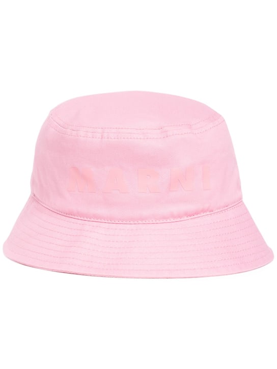 Marni Junior: Cotton gabardine bucket hat - Pink - kids-girls_0 | Luisa Via Roma