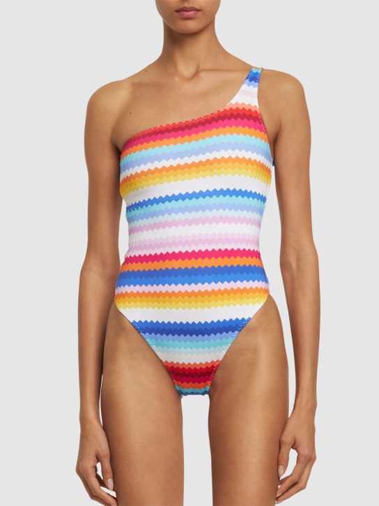 Missoni: Chevron one-shoulder one piece swimsuit - Multicolor - women_1 | Luisa Via Roma