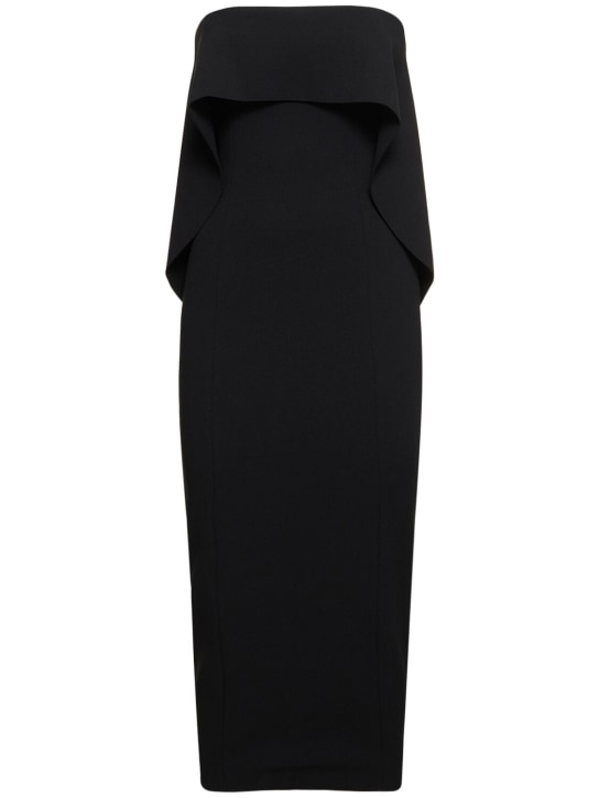 Staud: Scarlett strapless midi dress - Black - women_0 | Luisa Via Roma