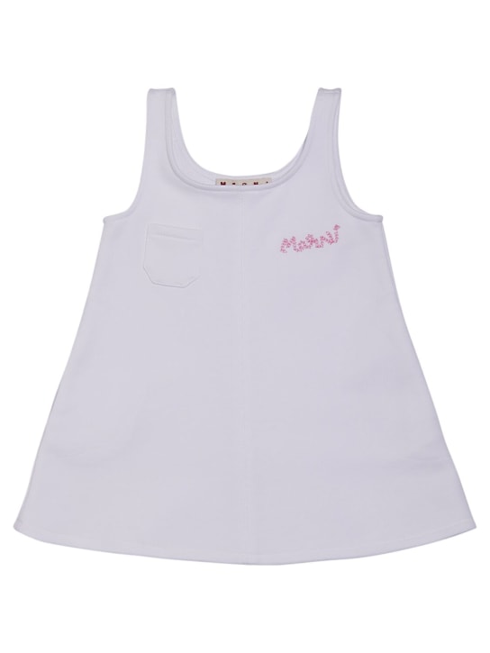 Marni Junior: Cotton sleeveless sweat dress - White - kids-girls_0 | Luisa Via Roma