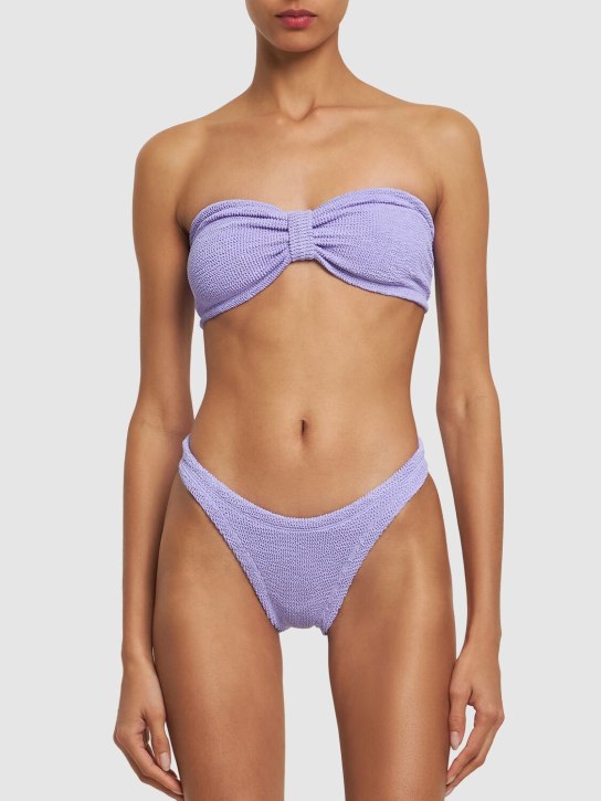 Hunza G: Jean seersucker bikini set - Lilac - women_1 | Luisa Via Roma