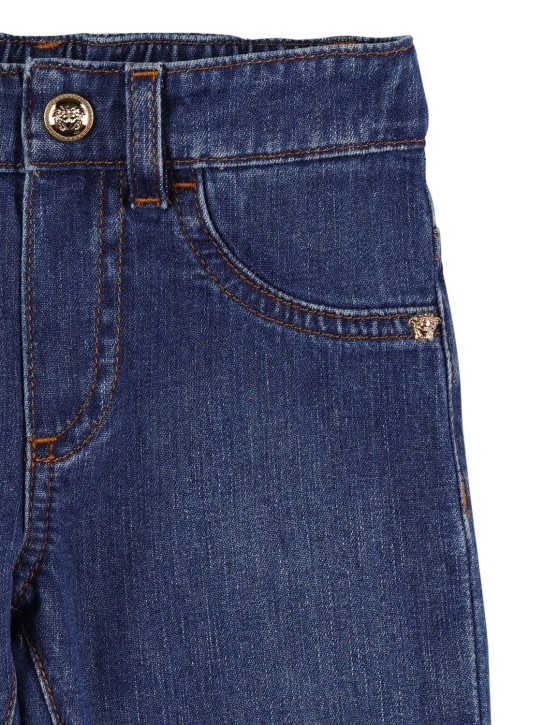 Versace: Cotton denim jeans - Blue - kids-boys_1 | Luisa Via Roma