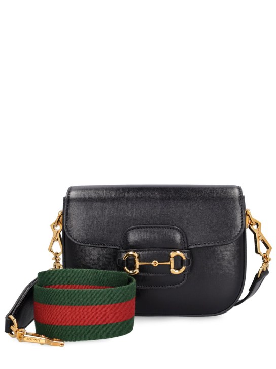 Gucci: Mini 1955 Horsebit leather bag - Black - women_0 | Luisa Via Roma