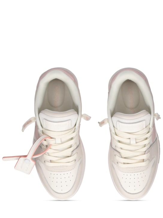 Off-White: Out Of Office leather blend sneakers - Off White - kids-girls_1 | Luisa Via Roma