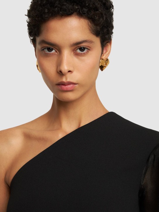 Moschino: Heart stud clip-on earrings - Gold - women_1 | Luisa Via Roma