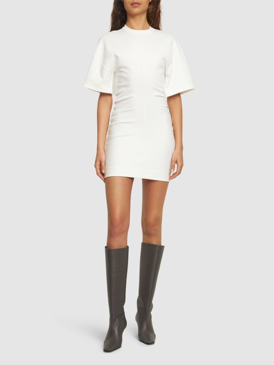 Alexander Wang: Drop shoulder cotton blend mini dress - White - women_1 | Luisa Via Roma