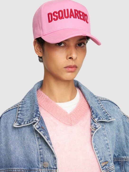 Dsquared2: Technicolor embroidered baseball cap - Pink/Red - women_1 | Luisa Via Roma
