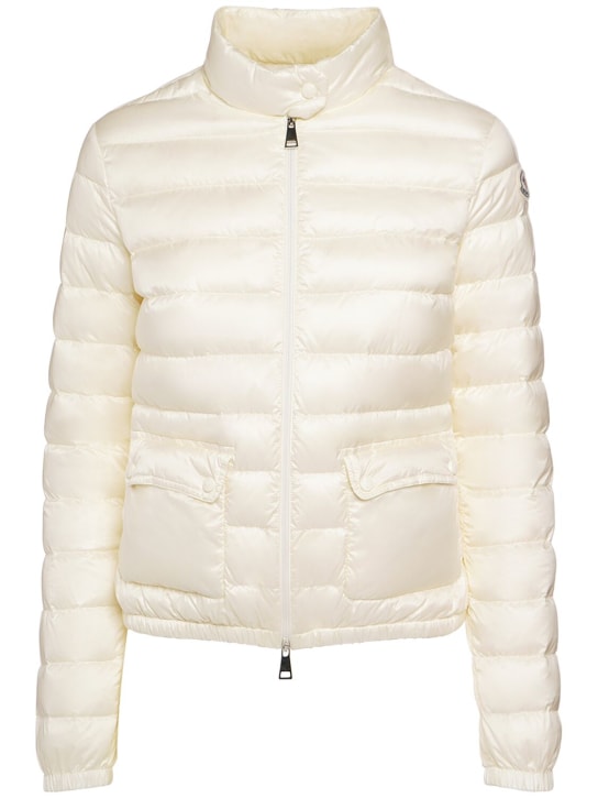 Moncler: Lans nylon short down jacket - White - women_0 | Luisa Via Roma
