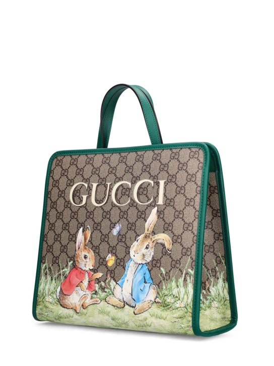 Gucci: Peter Rabbit GG Supreme 토트백 - Ebony/Multi - kids-boys_1 | Luisa Via Roma