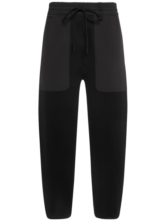 Moncler: Pantalones jogging de algodón - Negro - women_0 | Luisa Via Roma