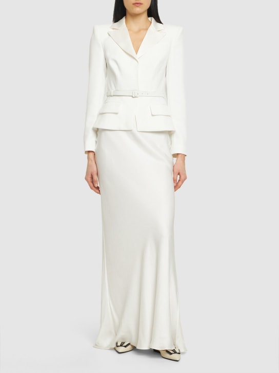 Self-portrait: Tailored crepe maxi dress - White - women_1 | Luisa Via Roma