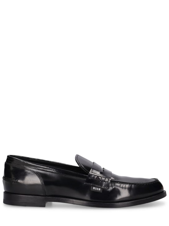 MSGM: Leather loafers - Black - men_0 | Luisa Via Roma