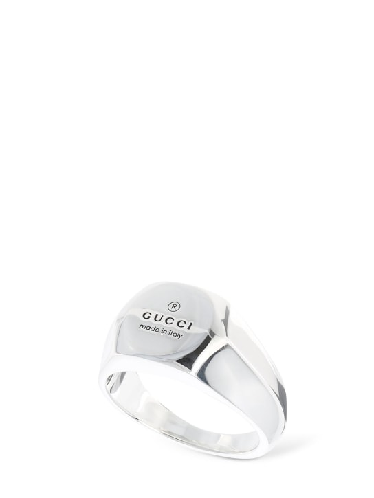 Gucci: Trademark sterling silver ring - Silver - women_0 | Luisa Via Roma