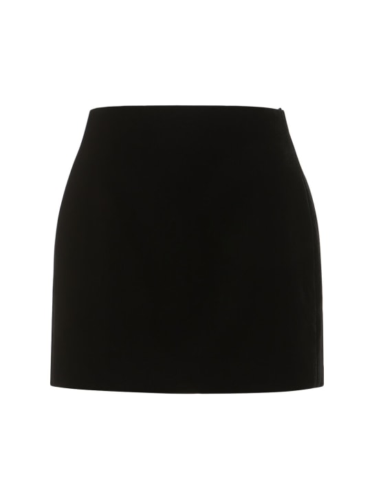 Wardrobe.nyc: Viscose blend velvet mini skirt - Black - women_0 | Luisa Via Roma