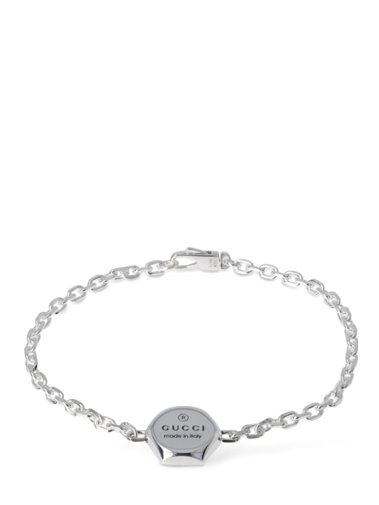Gucci: Trademark sterling silver bracelet - Silver - women_0 | Luisa Via Roma