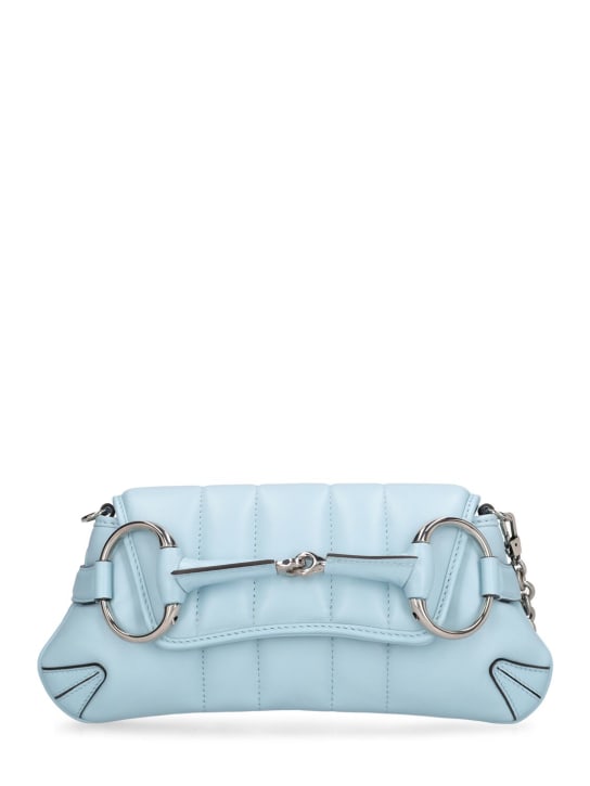 Gucci: Small Horsebit Chain leather bag - Crystal Snow - women_0 | Luisa Via Roma