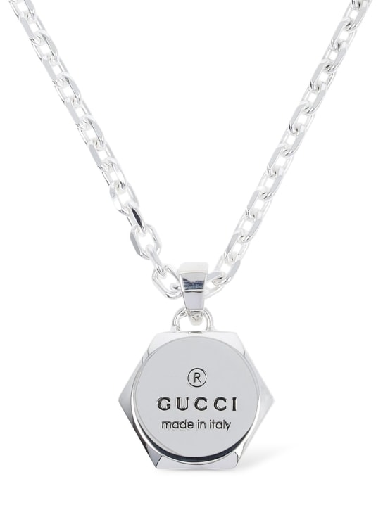 Gucci: Collier en argent massif Trademark - Argent - men_0 | Luisa Via Roma