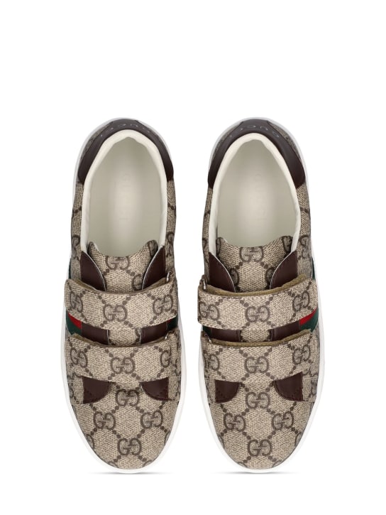 Gucci: Sneakers GG Supreme - Beige/Ebony - kids-girls_1 | Luisa Via Roma