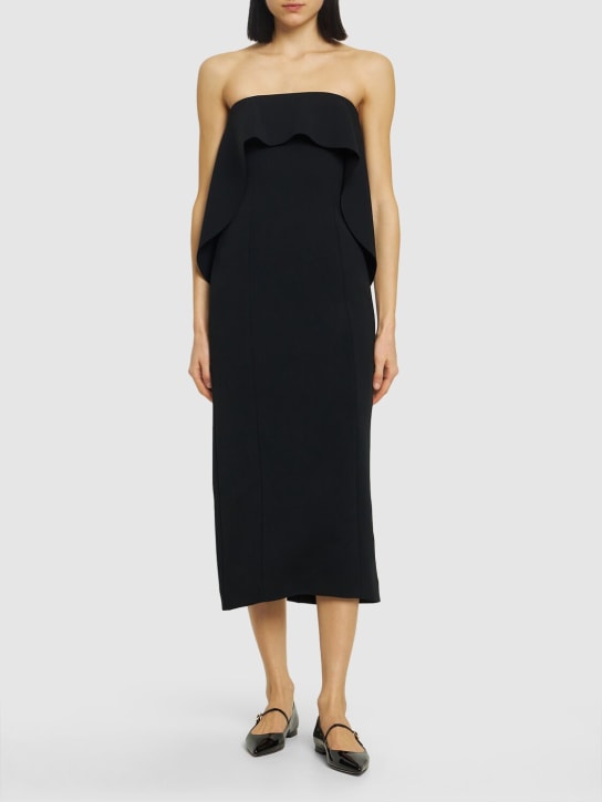 Staud: Scarlett strapless midi dress - Black - women_1 | Luisa Via Roma