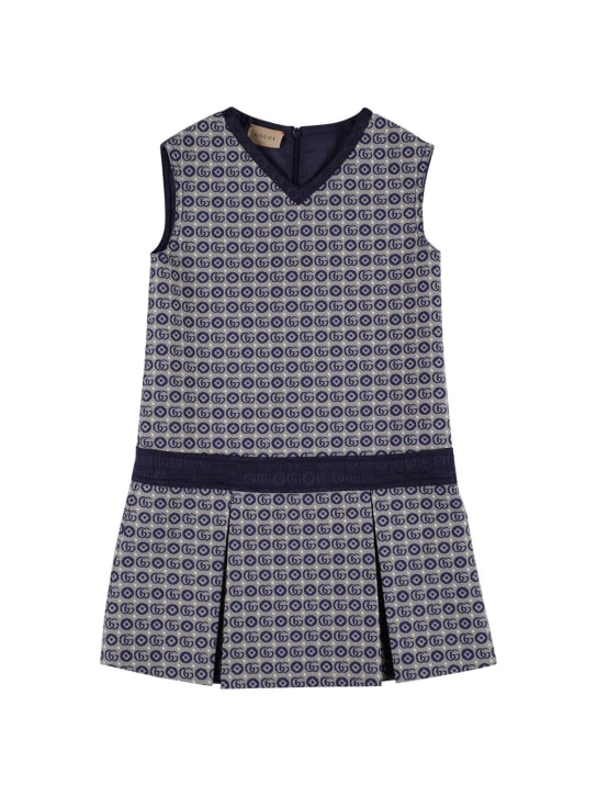 Gucci: Kleid aus GG-Baumwollmischung - Bluette - kids-girls_0 | Luisa Via Roma