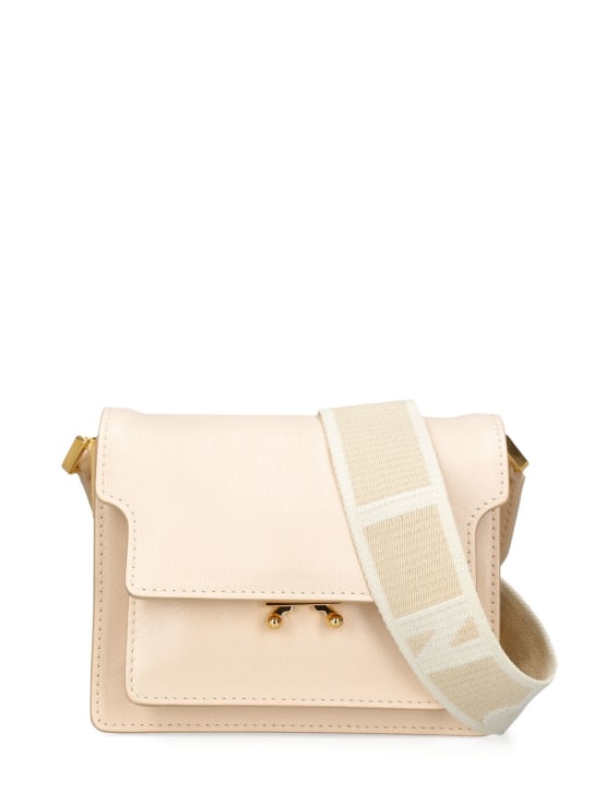 Marni: Mini Trunk soft leather shoulder bag - Shell - women_0 | Luisa Via Roma