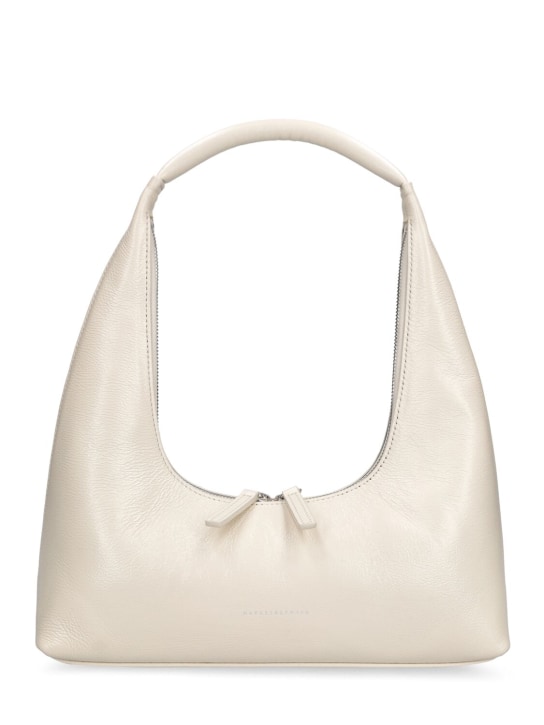 Marge Sherwood: Hobo leather shoulder bag - Cream Glossy - women_0 | Luisa Via Roma