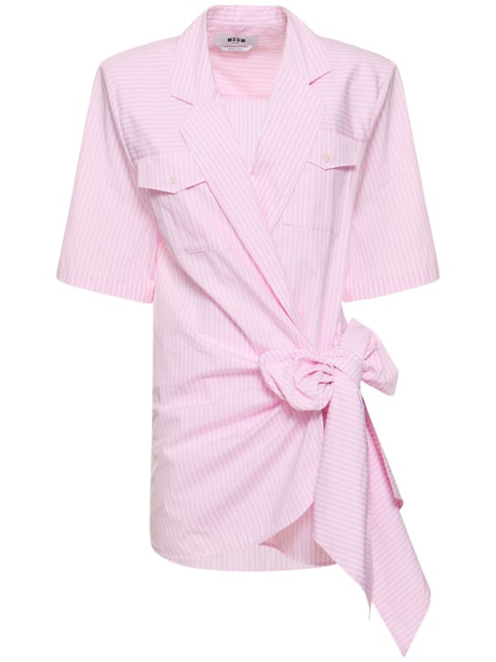 MSGM: Cotton poplin mini dress - Pink - women_0 | Luisa Via Roma