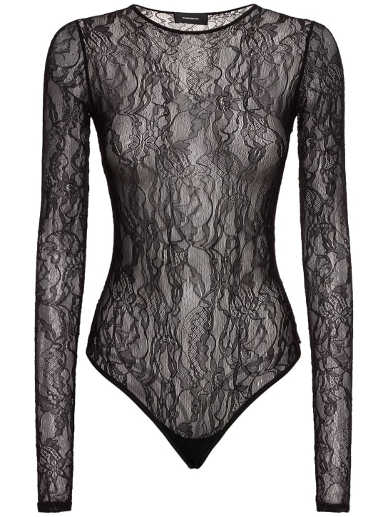 Wardrobe.nyc: Lace bodysuit - Black - women_0 | Luisa Via Roma