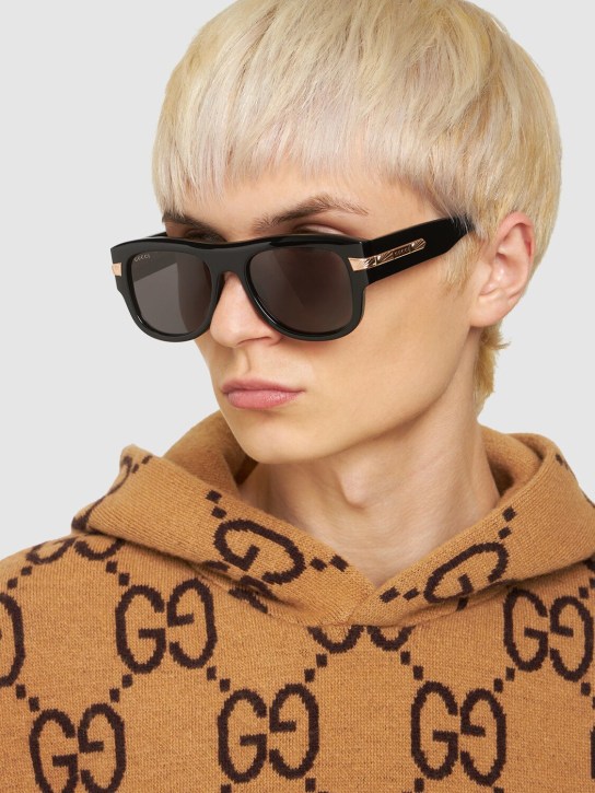 Gucci: Gafas de sol GG1517S de acetato - Negro/Gris - men_1 | Luisa Via Roma