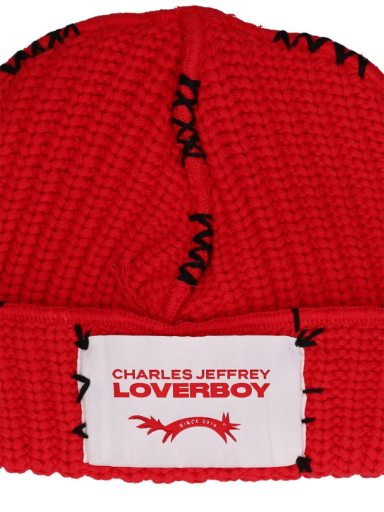 Charles Jeffrey LOVERBOY: Gorro beanie de algodón - Rojo/Negro - men_1 | Luisa Via Roma