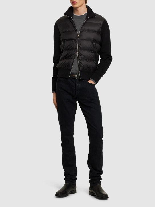 Tom Ford: Wool & nylon down jacket - Black - men_1 | Luisa Via Roma