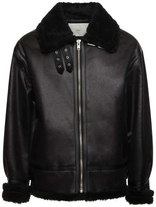 Dunst: Unisex loose fit shearling jacket - Black - men_0 | Luisa Via Roma