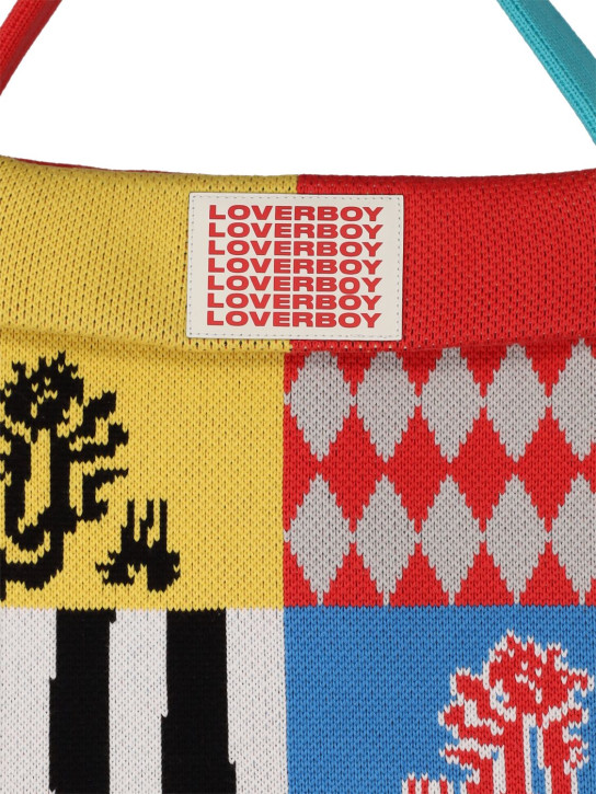 Charles Jeffrey LOVERBOY: Cotton knit shoulder bag - Heraldry Flag - men_1 | Luisa Via Roma