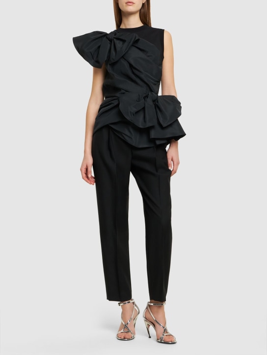 Alexander McQueen: Pantalon en laine - Noir - women_1 | Luisa Via Roma