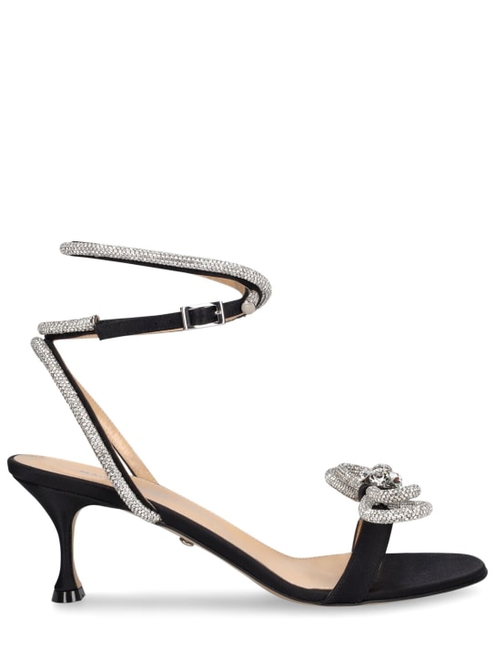 Mach & Mach: 65mm Double Bow satin sandals - Black - women_0 | Luisa Via Roma