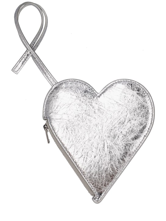 Jil Sander: Heart-shaped leather pouch - Deep Atlantic - women_1 | Luisa Via Roma