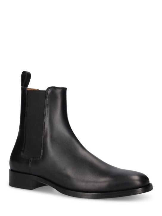 The Row: Dallas leather boots - Black - men_1 | Luisa Via Roma