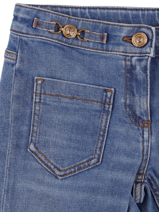 Versace: Cotton denim jeans - Denim - kids-girls_1 | Luisa Via Roma