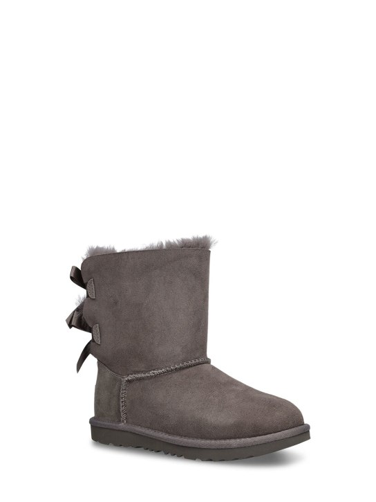 Ugg: Bailey Bow II shearling boots - Grey - kids-girls_1 | Luisa Via Roma