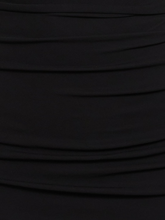 Alexander McQueen: Viscose jersey off-shoulder mini dress - Black - women_1 | Luisa Via Roma