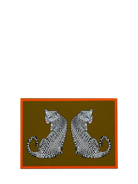 Jonathan Adler: Leopard lacquer box & playing cards set - Orange - ecraft_1 | Luisa Via Roma